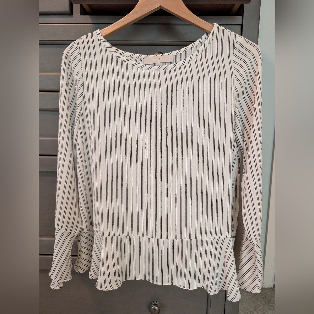 LOFT Striped Blouse Women's XS